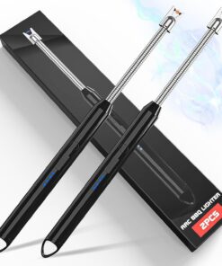 KTEBO 2Pcs Rechargeable Electric Lighters. Type-C Long Lighter Use Plasma Arc to Light Candle. Windproof Arc Lighter. Candle Lighter. BBQ Grill Lighter. Camping Accessories
