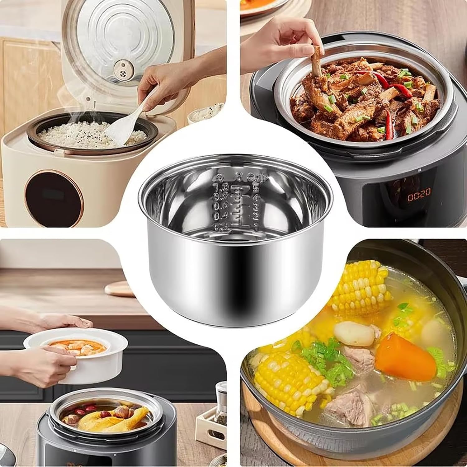 Stainless Steel Rice Cooker Inner Pot – Non‑Stick Replacement. Universal Fit. Even Heating. 1.6L - Image 8