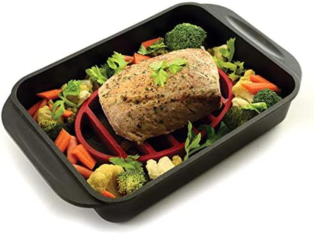 Norpro 405 Oval Silicone Roast Rack. Red 9X6 - Image 8