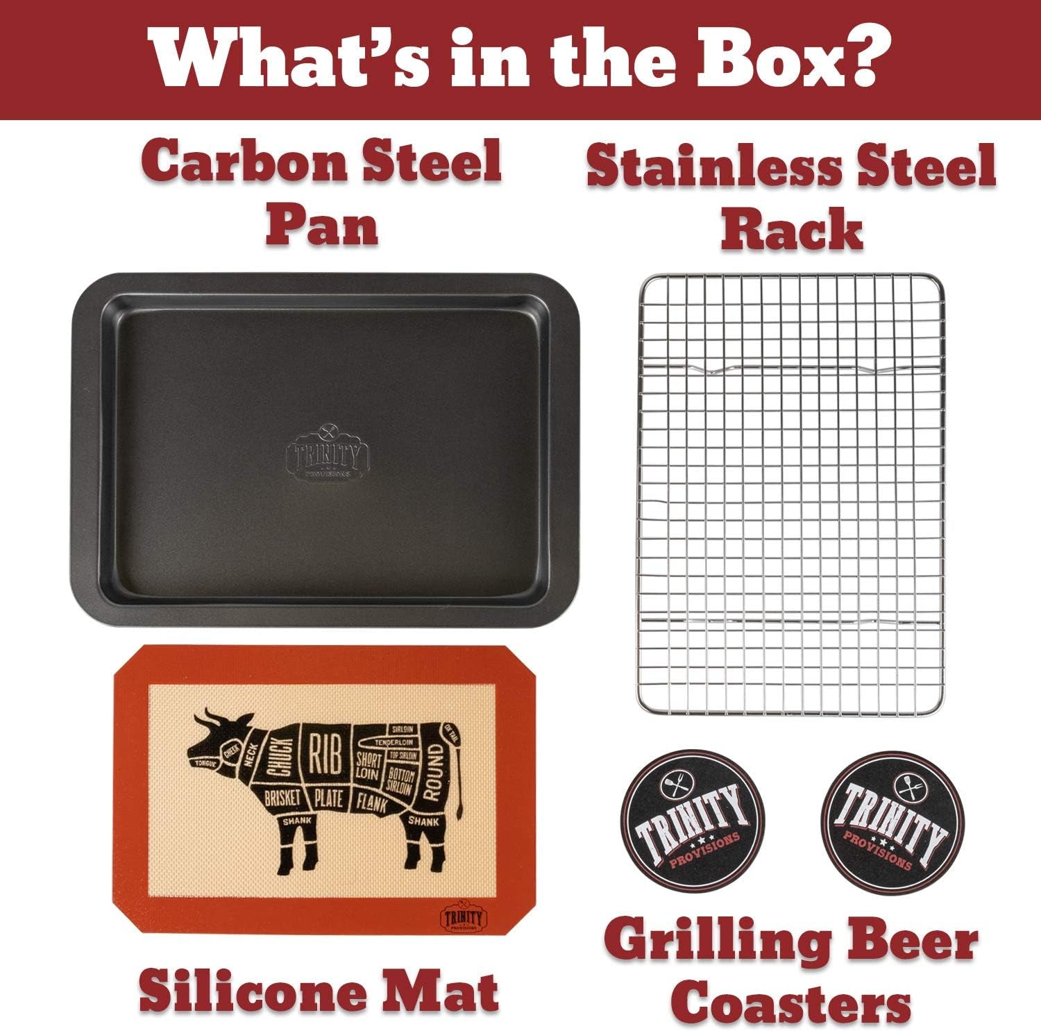 Meat Resting Pan - with Wire Rack and Silicone Baking Mat - Dishwasher and Oven Safe Stainless Steel. for Cooking and Cooling Steak. BBQ. Bacon. & More - Image 3