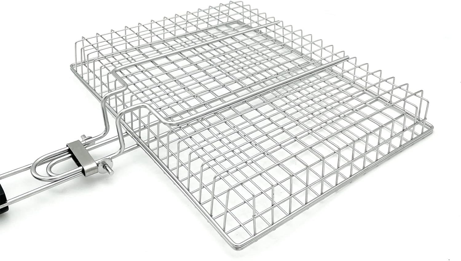 Large Capacity Barbeque Grill Basket with Brush BBQ Tong Deeper Grilling Rack Havy Duty Stainless Steel BBQ Accessories Set - Image 6