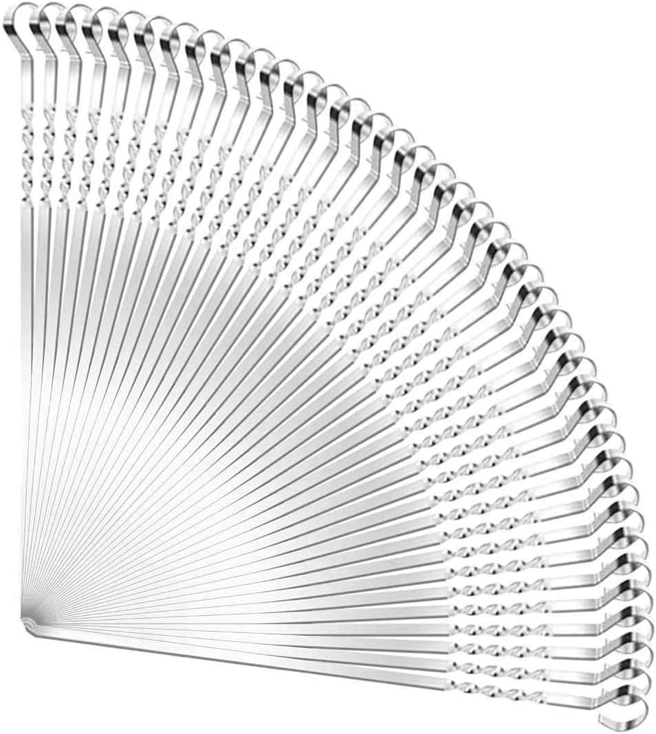 Kabob Skewers. AIDOIT 40 PCS 15.2 Inch Flat Metal BBQ Barbecue Skewer Stainless Steel Shish Kebob Sticks Wide Reusable Grilling Skewers Set for Meat Shrimp Chicken Vegetable