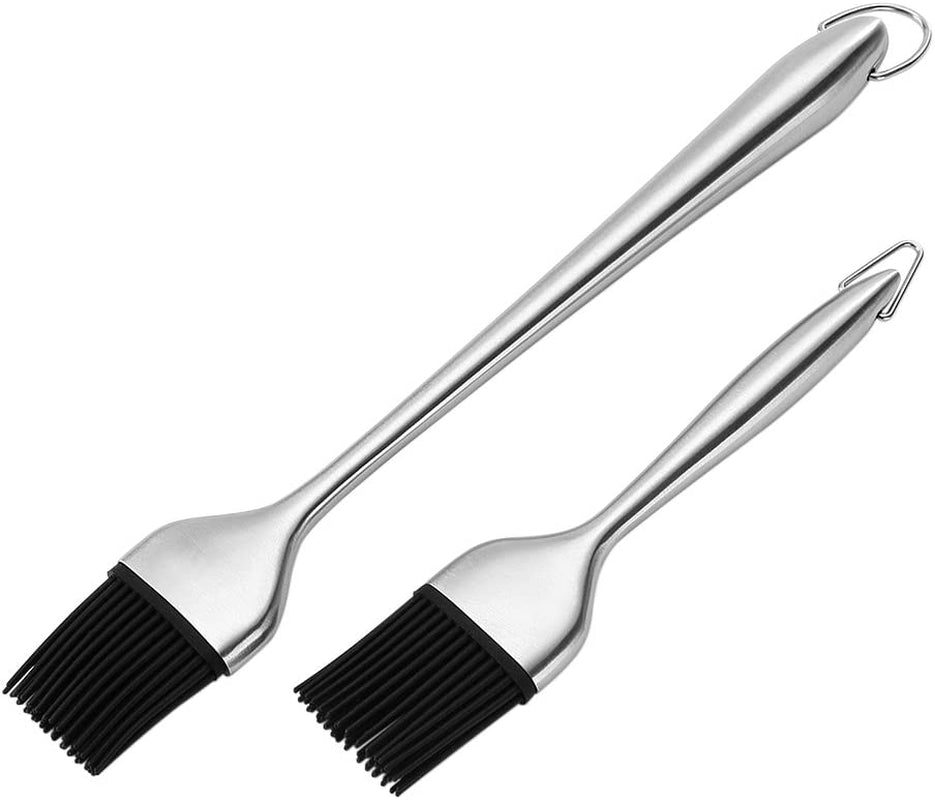 HQY 2 Pack Heavy-Duty BBQ Basting Brush.12 Inch & 7 Inch-Great for BBQ Meat.Cakes and Pastries