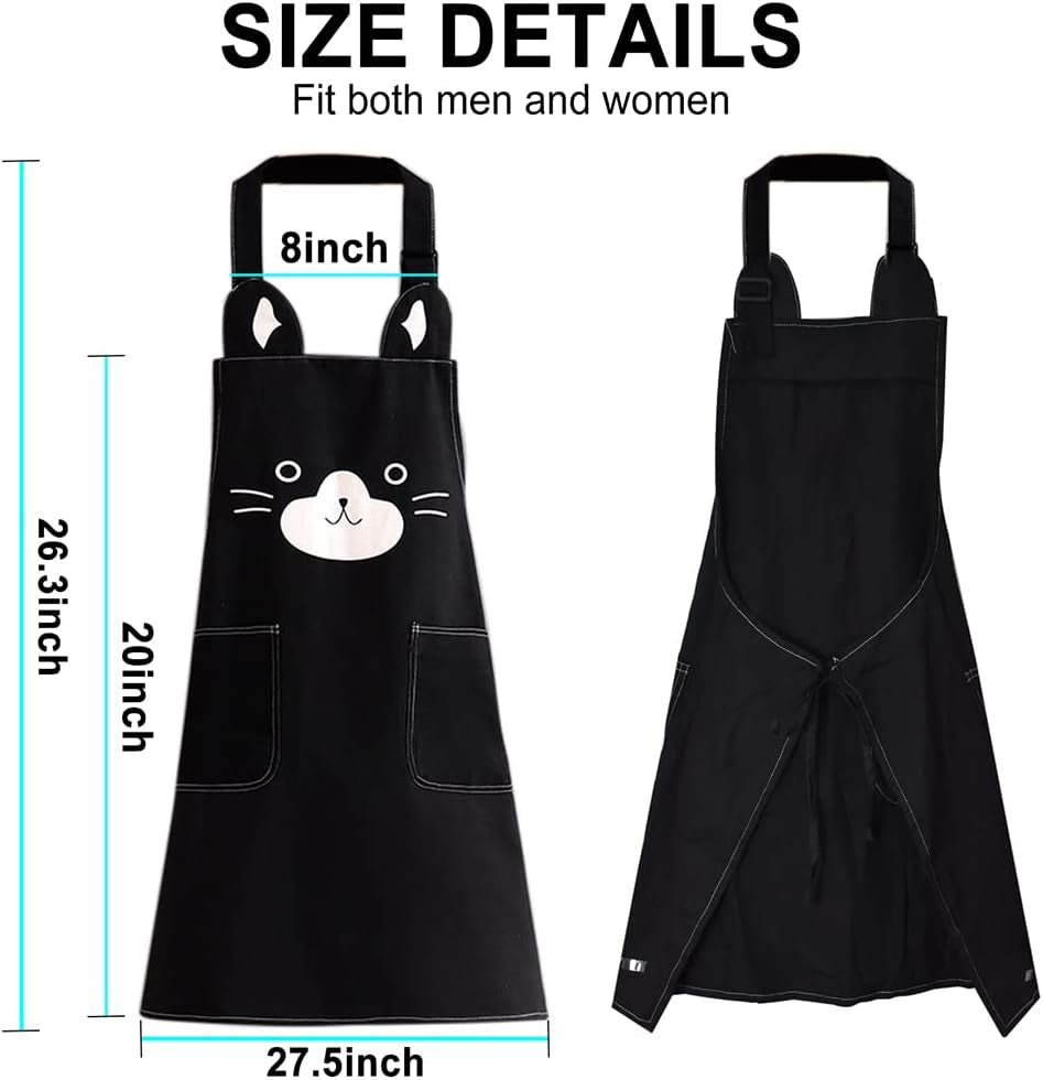 Cute Apron for Women Girl. Aprons with Front Pocket for Cooking Serving Painting Gardening. Gifts for Friends - Image 2