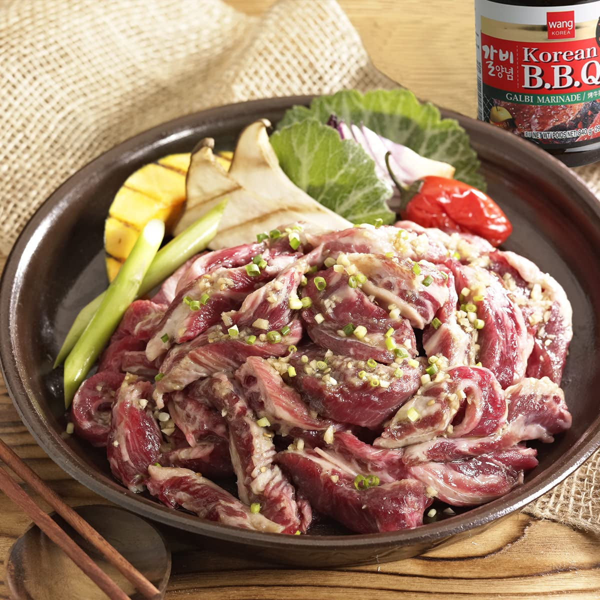 Wang Galbi Marinade. Simple and Easy to Cook. Savory. Sweet and Smoky. Korean BBQ Sauce. Kalbi Marinade. 16.93 Ounce - Image 8