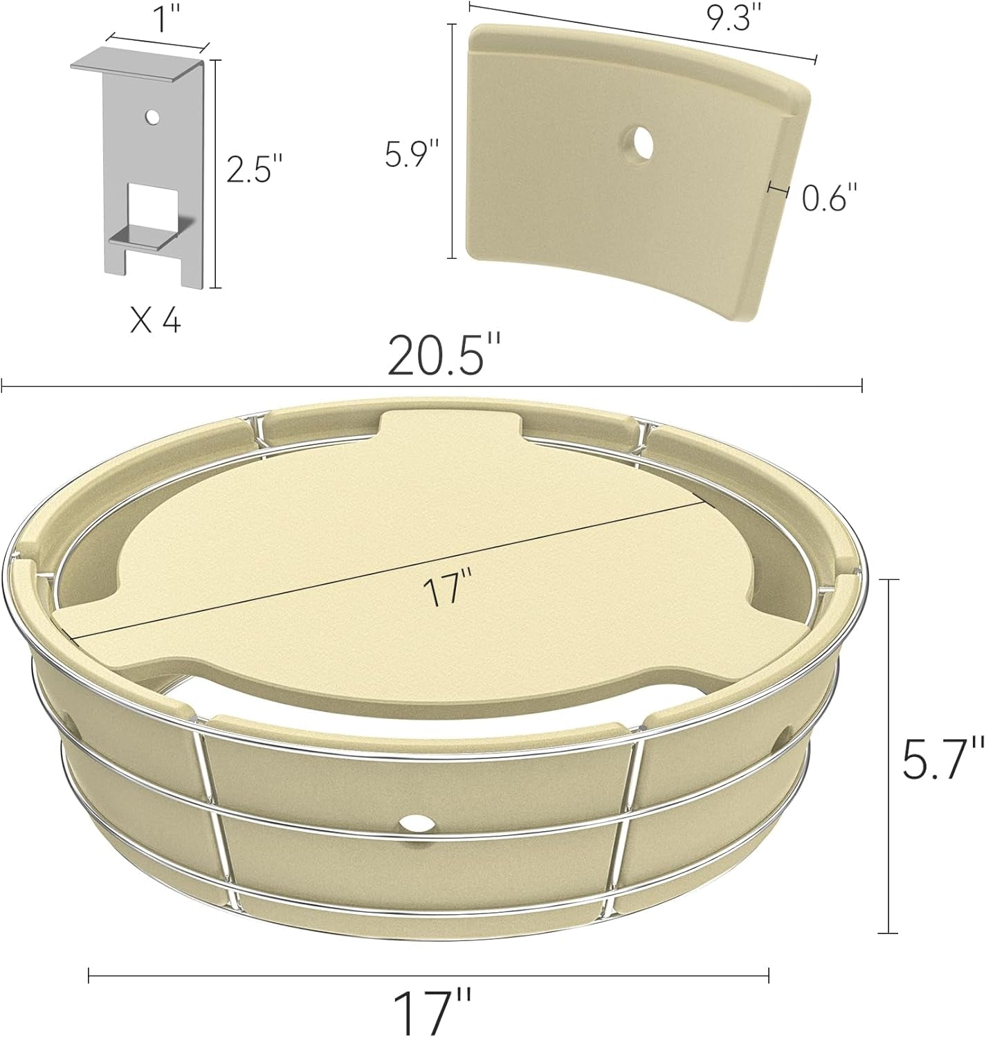 Charkettle Charcoal Firebox Kit. Ceramic Basket with Heat Deflector Compatible with Weber 22-Inch Kettle Charcoal Grills - Image 2