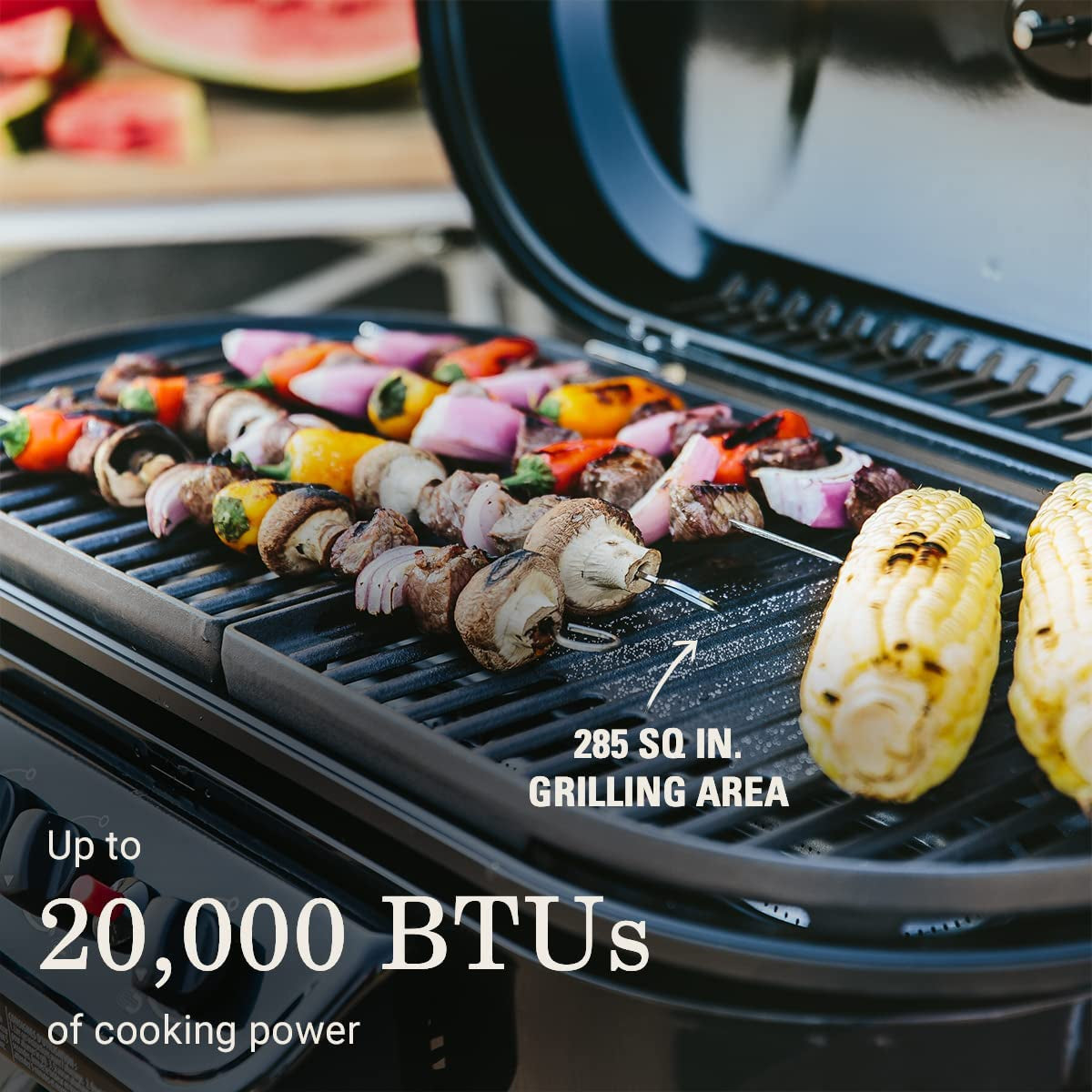 Roadtrip 285 Portable Stand-Up Propane Grill. Gas Grill with 3 Adjustable Burners & Instastart Push-Button Ignition; Great for Camping. Tailgating. BBQ. Parties. Backyard. Patio & More - Image 2