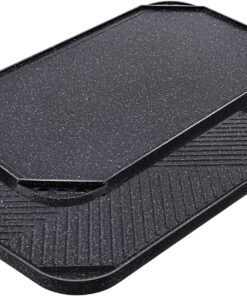 Nonstick Griddle Grill Pan. Pro-Grid Reversible Grill & Griddle Pan. Two Burner Cast Aluminum Griddle. Portable for Indoor Stovetop or Outdoor Camping BBQ. 19.5 X 10.7