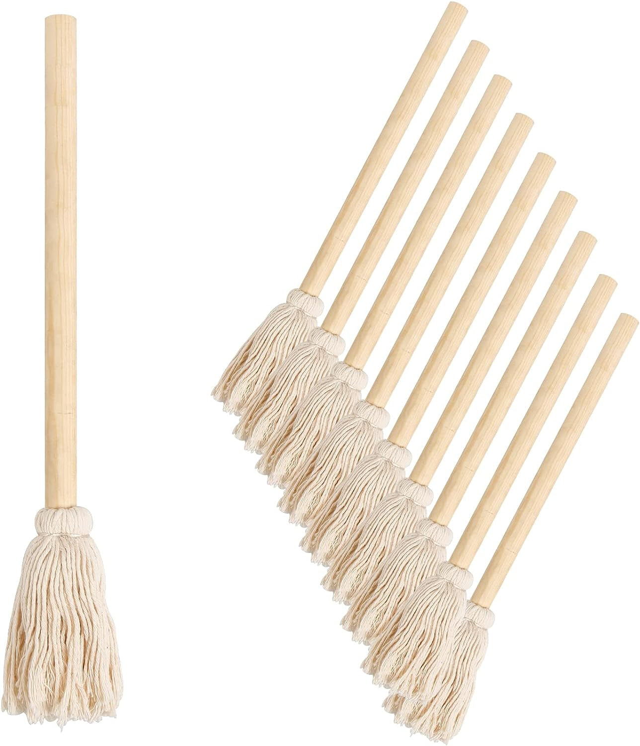 LZMS 10 Pcs Backyard Pro 12 BBQ Grill Basting Brush Mop Brush for Picnic Barbeque Grilling Smoking Steak - Perfect for Cooking or Cleaning - Image 7