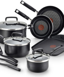 T-Fal Signature Nonstick Cookware Set 12 Piece. Oven Broiler Safe 350F. Pots and Pans. Kitchen Cooking Set W/Fry Pans. Saucepans. Saute Pan. Dutch Oven. Griddle. Kitchen. Home. Dishwasher Safe. Black