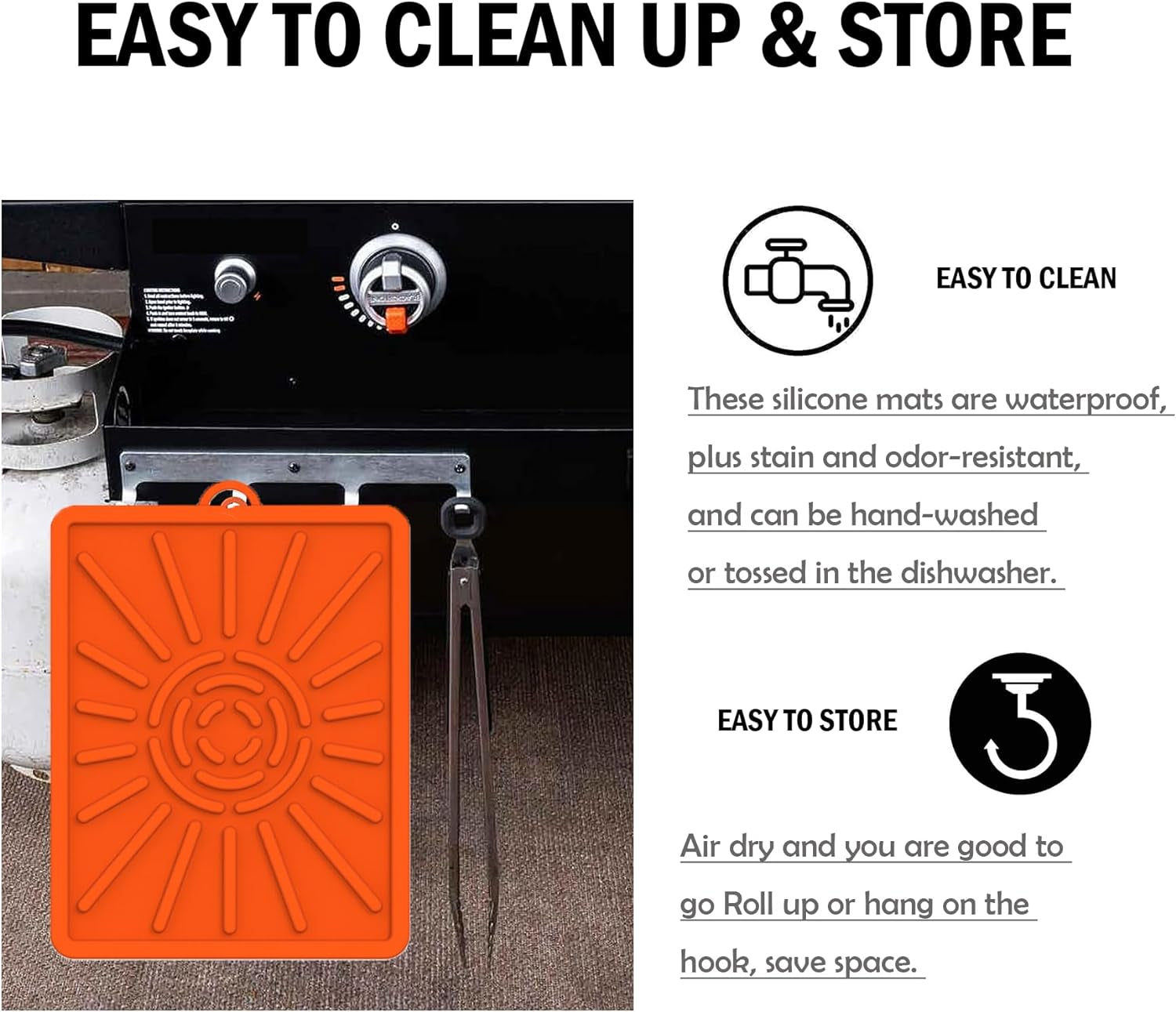 Grill Mat. Side Shelf Mat for Blackstone. Silicone Grill Pad for Outdoor Grill Kitchen Counter. Food Grade Griddle Mat. BBQ Grill Mats. Baking Mats. Grill Prep Trays. Hot Pads - Image 6