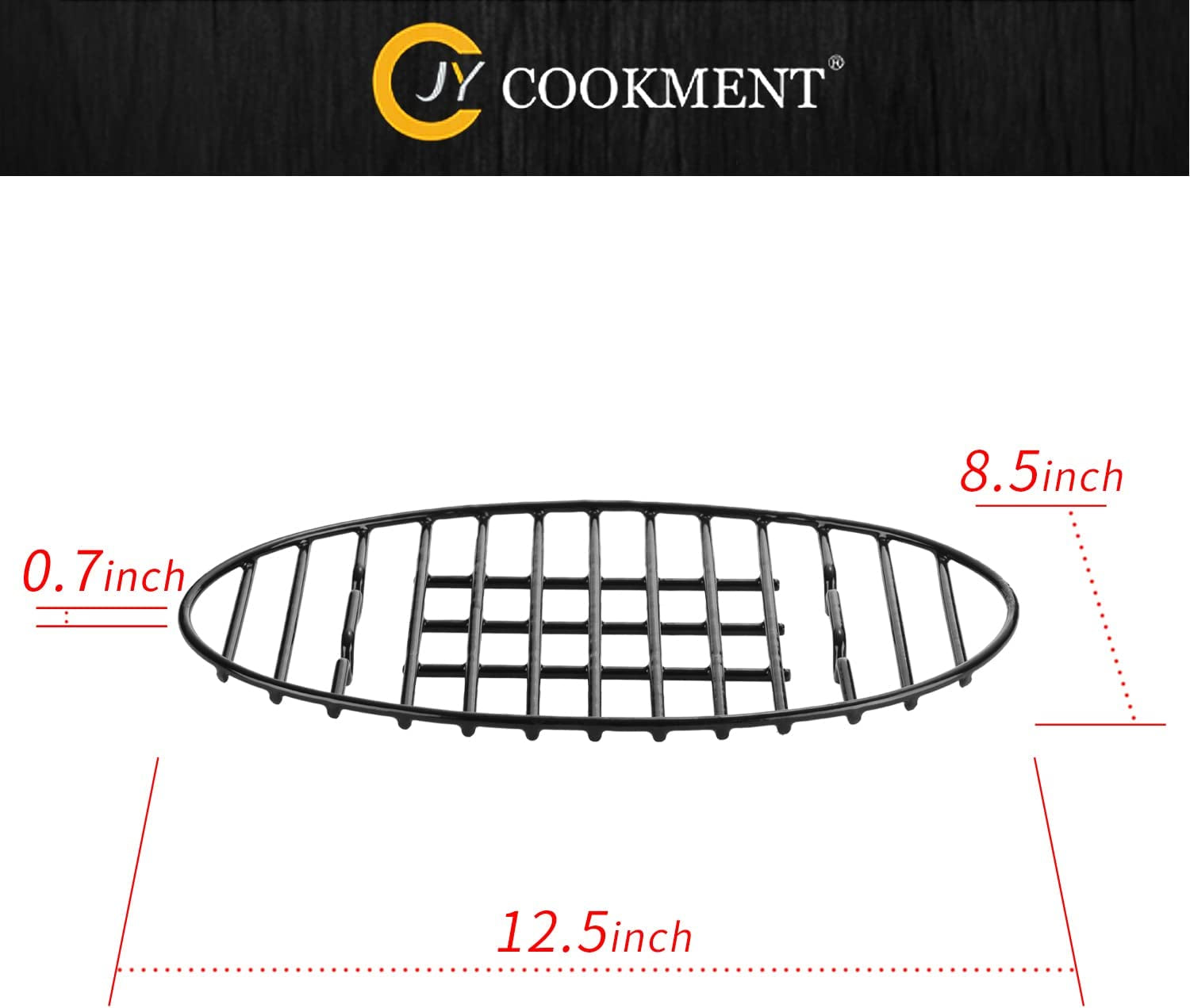 JY COOKMENT Roasting Rack with Integrated Feet. Cooling Drying Rack Kitchen Rack with Enameled Coating. PTFE Free. Great for Cooking. Roasting. Drying. Grilling. Dishwasher Safe (12.5Inch*8.5Inch) - Image 7