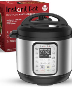 Instant Pot Duo plus 9-In-1 Multicooker. Pressure Cooker. Slow Cook. Rice Maker. Steamer. Sauté. Yogurt. Warmer & Sterilizer. Includes App with over 800 Recipes. Stainless Steel. 6 Quarts