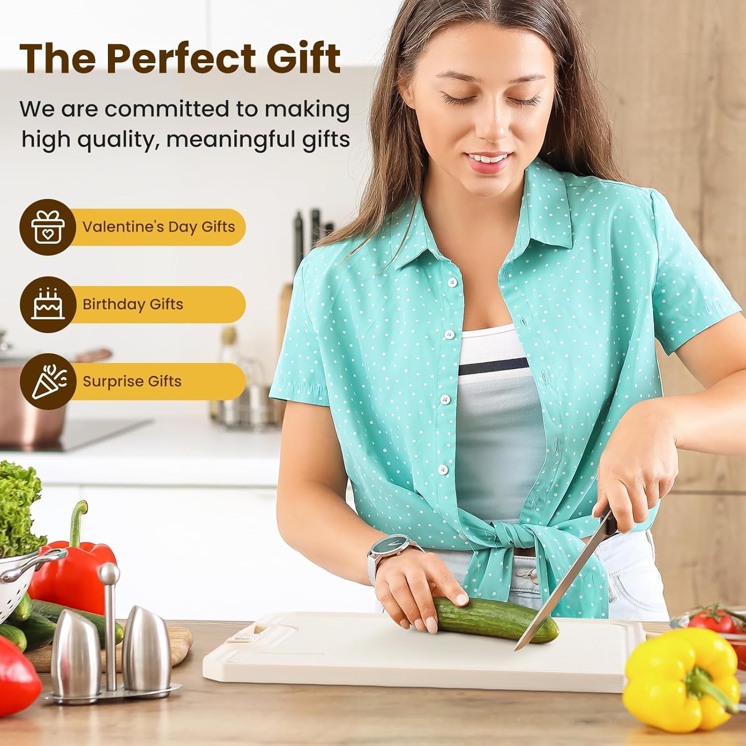 Double Sided Cutting Boards for Kitchen-16X 12 Inch 304 Stainless Steel & Wheat Straw PP Cutting Board for Meat/Vegetable-Non Slip.Dishwasher Safe and Scratch Resistant Chopping Board Beige - Image 8