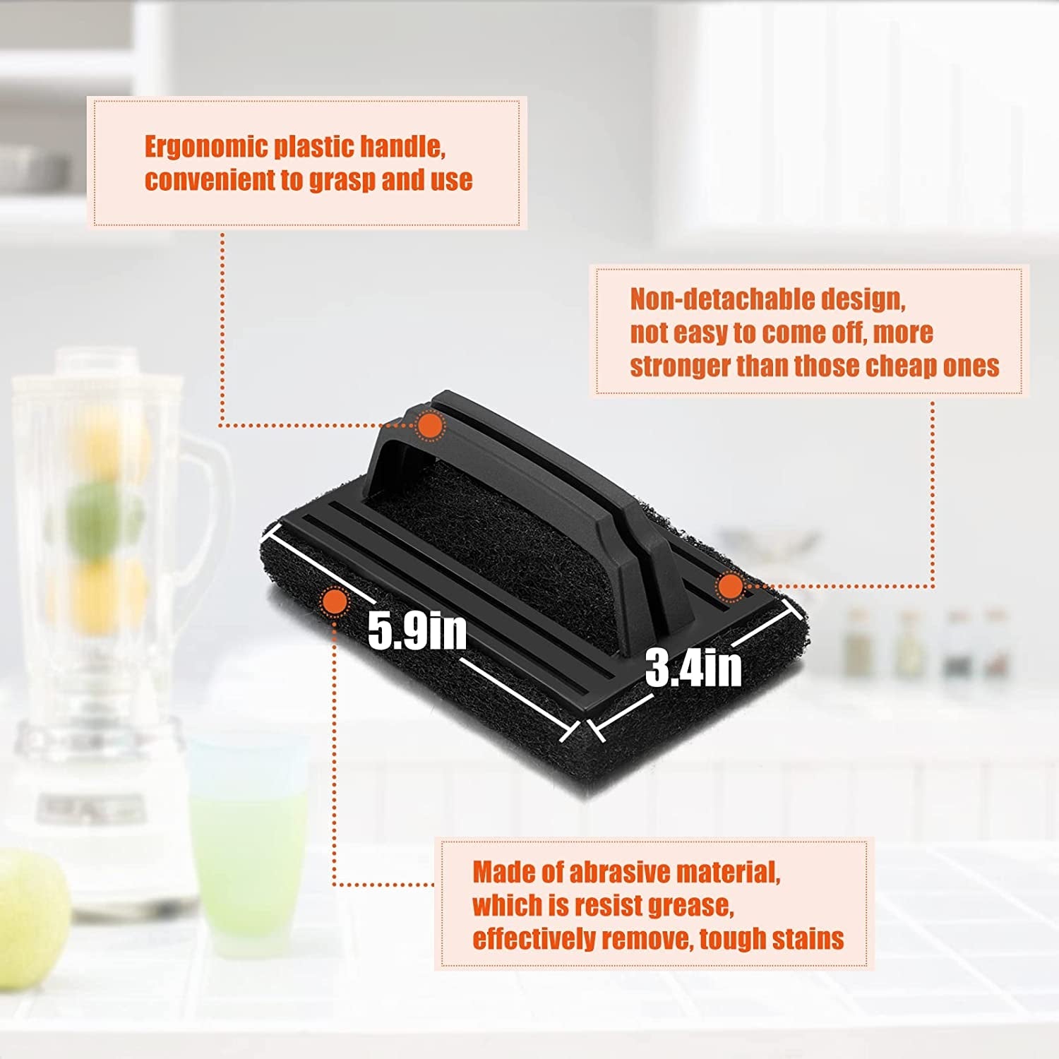 Griddle Cleaning Kit. 7PCS Flat Top Grilling Cleaner Tools Set. Metal Dough Scraper. Cleaning Brush with Handle. Scouring Pads for BBQ Cast Iron Kitchen Cookware Stovetops Hot & Cold Surfaces - Image 3