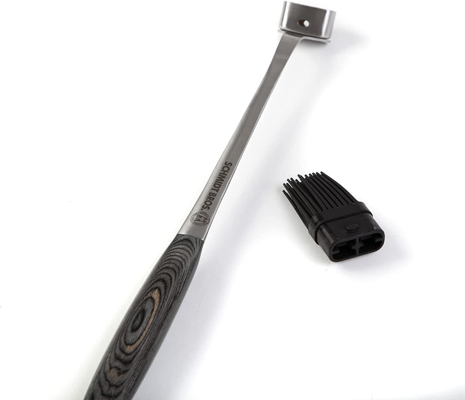 Schmidt Brothers - BBQ Ash 4 Piece Grill Set. Full-Forged Stainless Steel Grilling Utensils Including Spatula. Fork. Basting Brush. and Tongs with All Wood Handles - Image 11