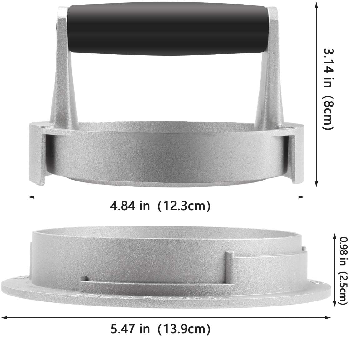 OVOS Burger Press Adjustable Thickness 3 in 1 Hamburger Patty Maker Aluminum Non Stick Patty Making Mold with 100 Wax Papers for Burgers and Meat Patties - Image 2