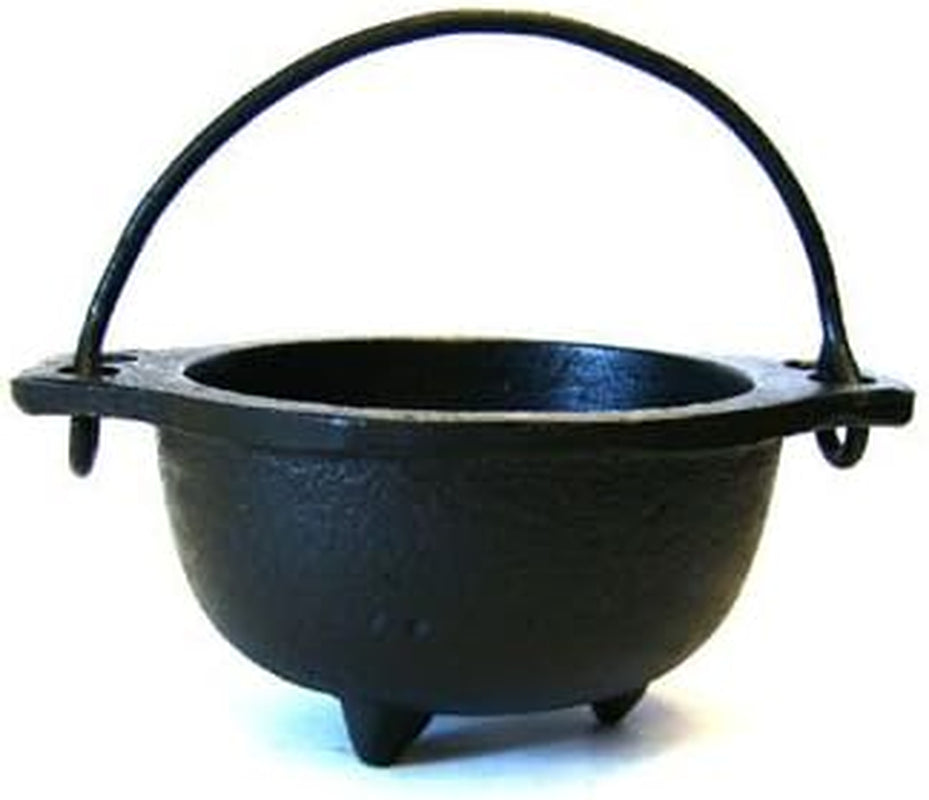 Cast Iron Cauldron W/Handle. Ideal for Smudging. Incense Burning. Ritual Purpose. Decoration. Candle Holder. Etc. (4 Diameter Handle to Handle. 2.5 inside Diameter)