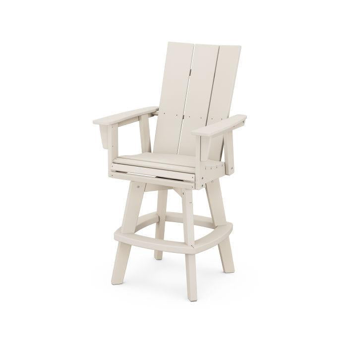 Polywood: Modern Curveback Adirondack Swivel Bar Chair - Image 6