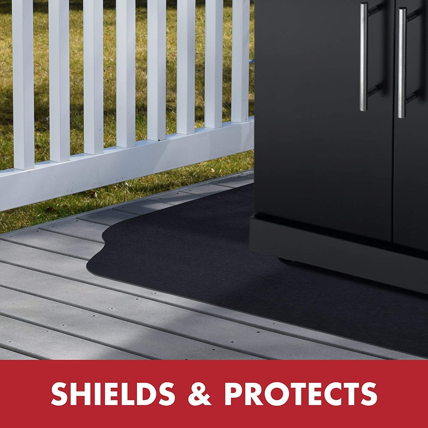 under the Grill Protective Deck and Patio Mat. 39 X 72 Inches. Black - Image 4