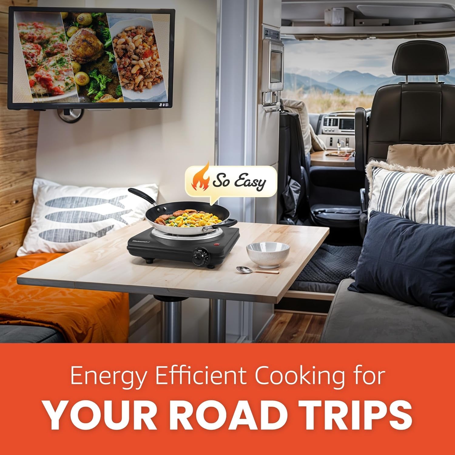 Elite Gourmet ESB100B Countertop Single Coiled Burner Electric Hot Plate. Temperature Control. Indicator Light. Easy to Clean. Black - Image 7