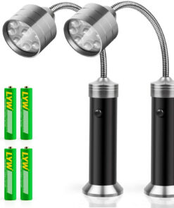Barbecue Grill Light Magnetic Base Super-Bright LED BBQ Lights-360 Degree Flexible Gooseneck. Gifts for Men Dad Boyfriend. Traeger Pit Boss Smoker Grill Accessories. Batteries Included-Pack of 2