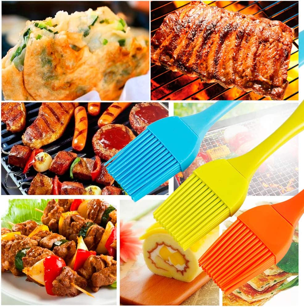 Grill Basting Brush Silicone Pastry Baking Brush BBQ Sauce Marinade Meat Glazing Oil Brush Heat Resistant. Kitchen Cooking Baste Pastries Cakes Desserts. Dishwasher Safe 4Pack - Image 7