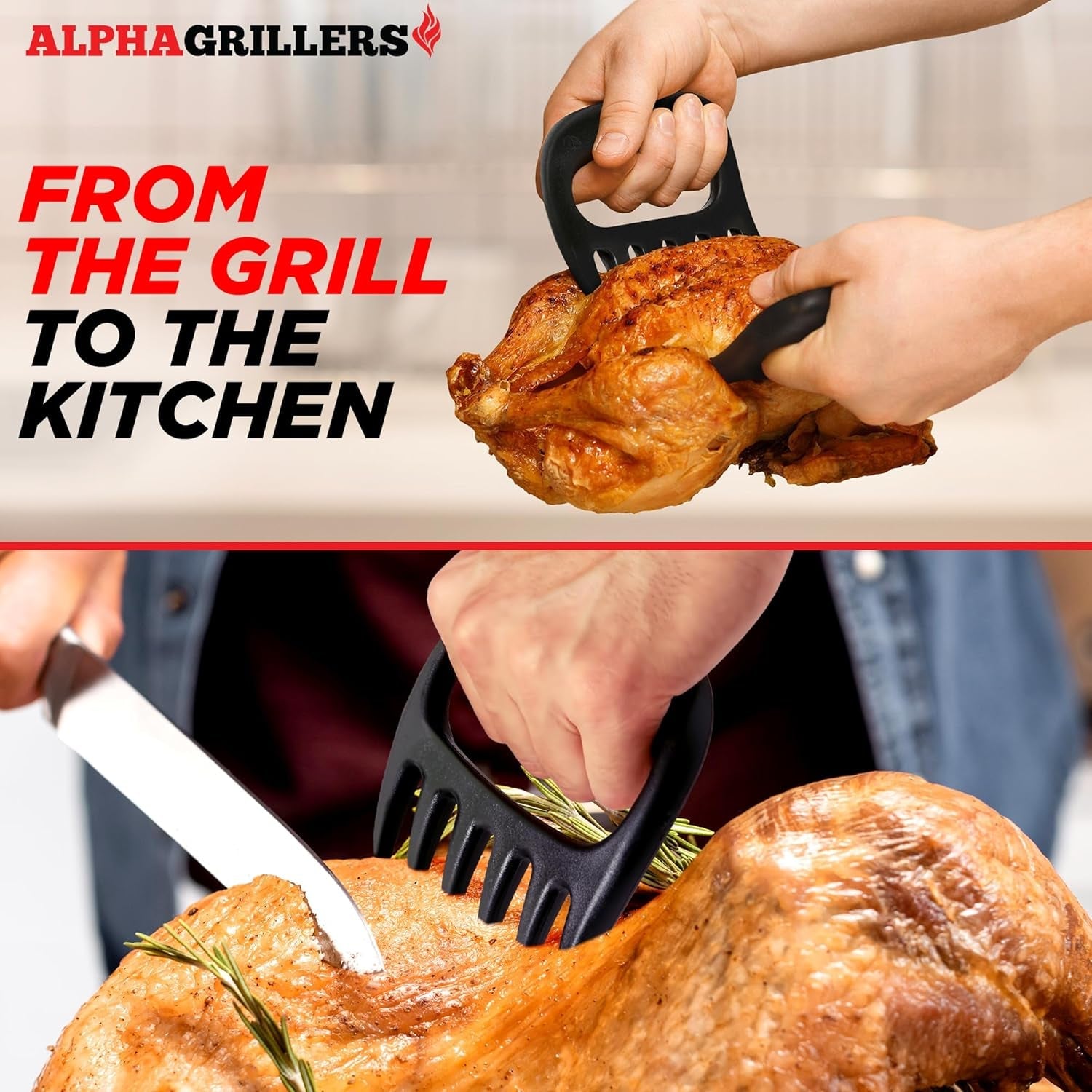 Alpha Grillers Meat Shredder Claws - Fathers Day Gifts for Dad - BBQ Grilling Accessories Gift for Men Him Husband Boyfriend Birthday - Barbecue Grill Puller for Shredding Pulled Pork Chicken - Image 4