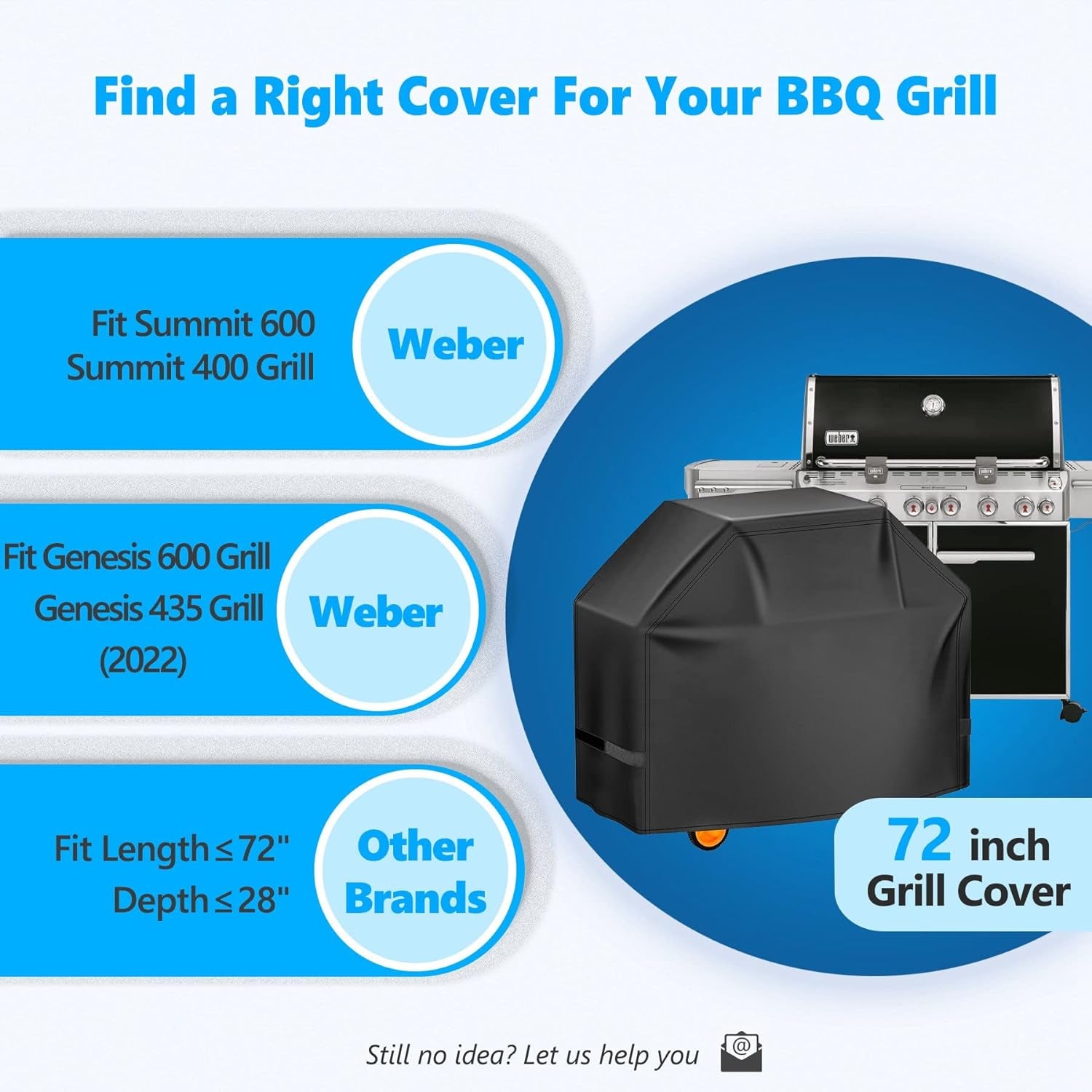 Homwanna Grill Cover 72 Inch - Superior BBQ Cover for Weber Summit 600 Series Gas Grill - 600D Large Outdoor Barbecue Covers for Weber 6 Burner Summit 670. Summit 620 and Genesis 600. Genesis 400 - Image 3