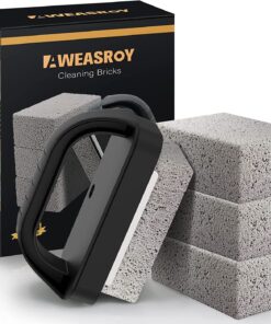 Heavy Duty Grill Cleaner. Grill Cleaning Bricks with Handle. Pumice Griddle Cleaning Stone Removing Stains for BBQ. Swimming Pool. Sink(4 Pack)