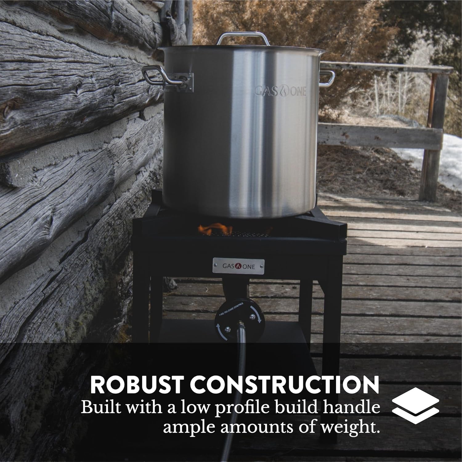 Gasone 275.000 BTU Propane Burner Cooker with Regulator with Steel Braided Hose for Outdoor Cooking. Turkey Fry - Image 4