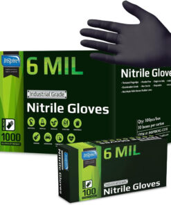 Black Nitrile Gloves | HEAVY DUTY 6 Mil Nitrile the ORIGINAL Nitrile Medical Food Cleaning Disposable Gloves