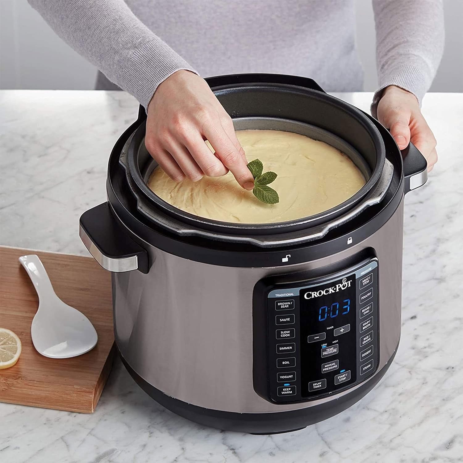 Crock-Pot 8-Quart Multi-Use XL Express Crock Programmable Slow Cooker and Pressure Cooker with Manual Pressure. Boil & Simmer. Black Stainless - Image 8