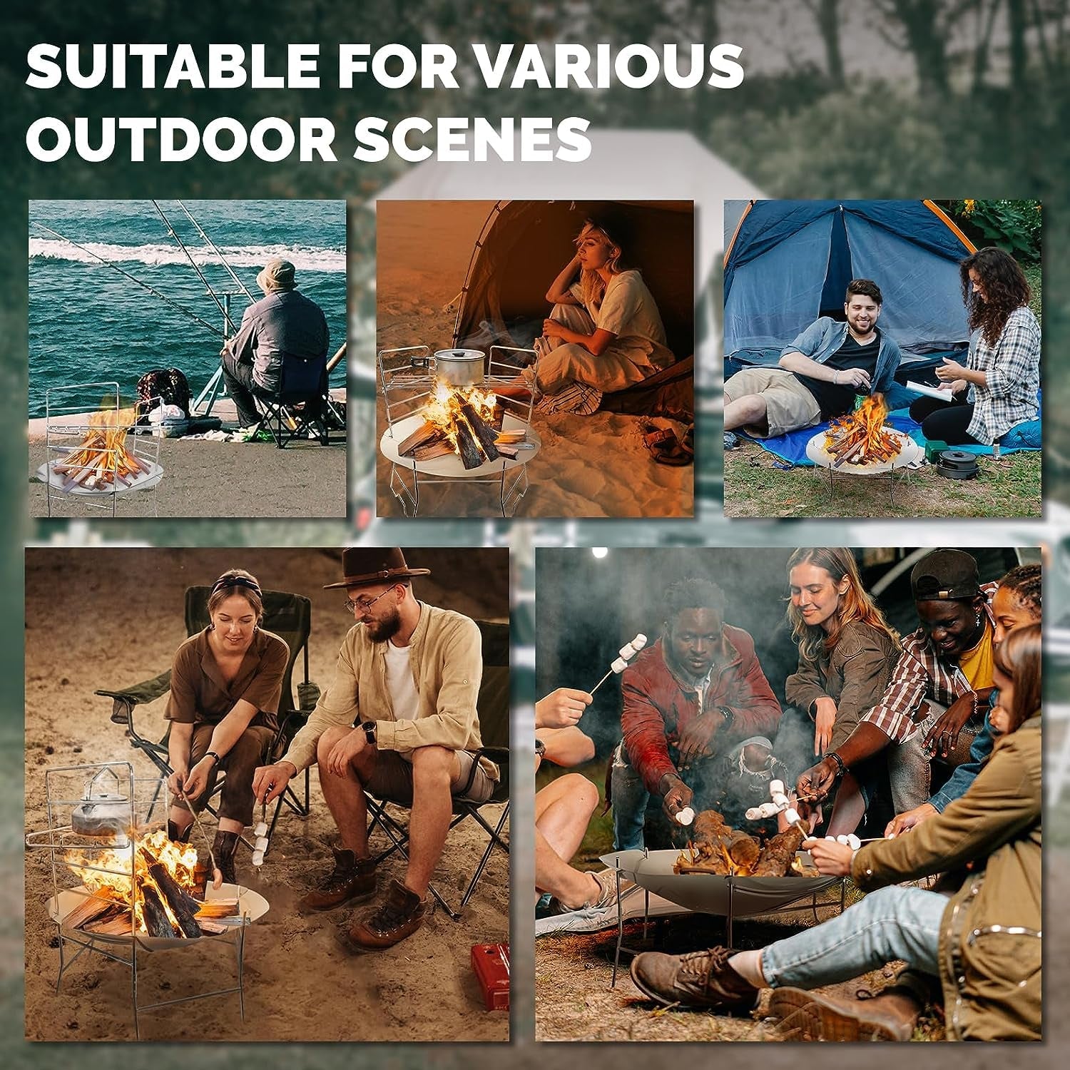 Actdoer Camping Fire Pit 17 Inch - 304 Stainless Steel Portable Fire Pit with Storage Bag for Outdoor Wood Burning. Camping. Backpacking. Outdoor Heating - Image 6