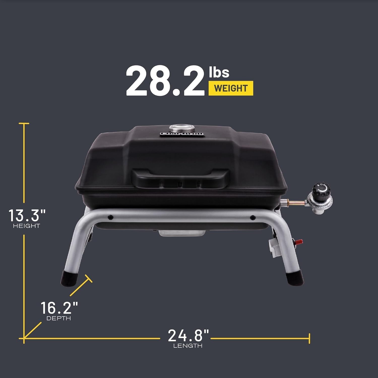 Char-Broil® 1-Burner Portable Propane Gas Grill. Black – 17402049 - Image 6