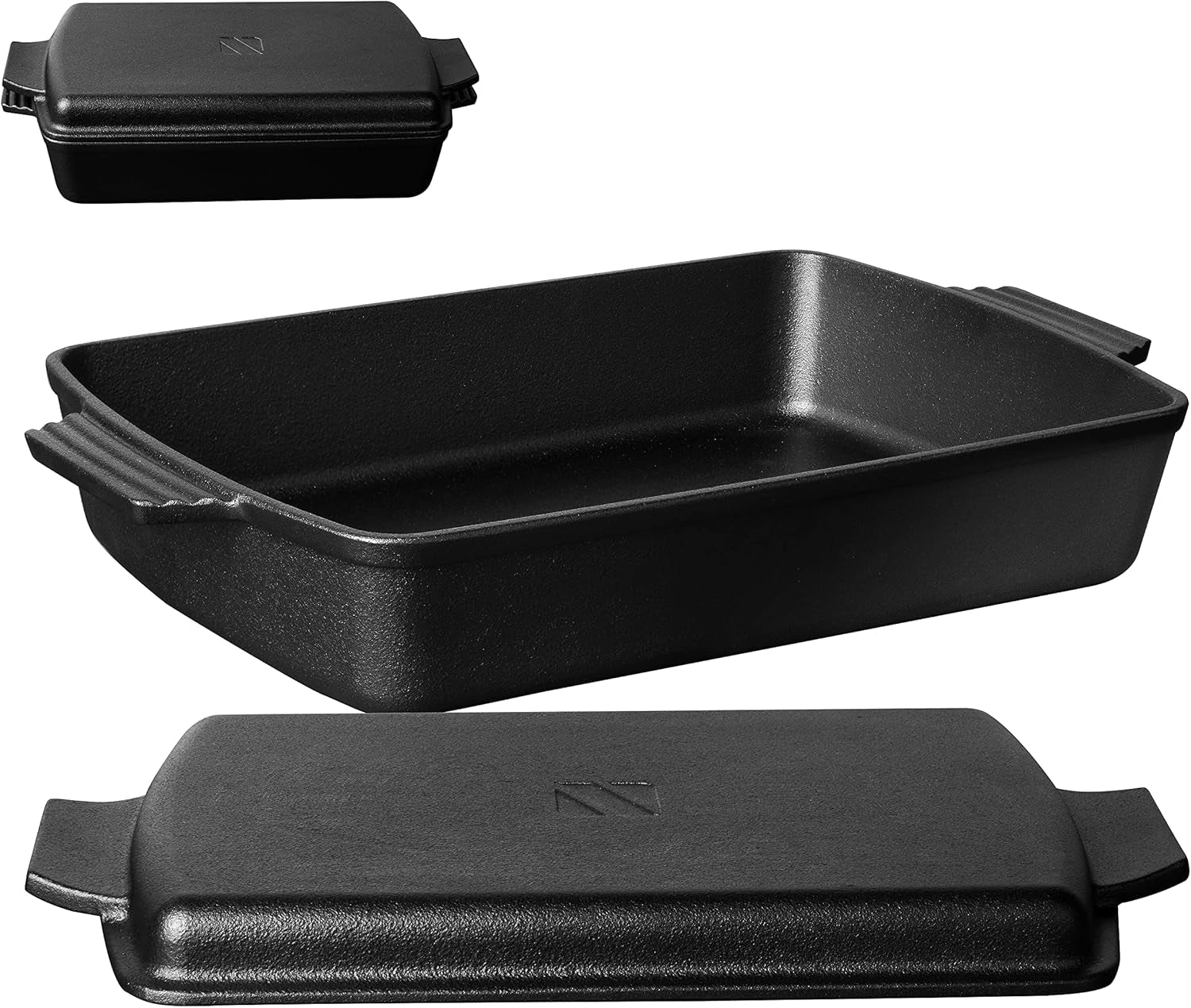 2-In-1 Pre Seasoned Cast Iron Dutch Oven with Skillet Lid.Casserole Dish.Rectangular Baking Pan.Griddle Pot Set. 6QT. 9X13 - Image 7