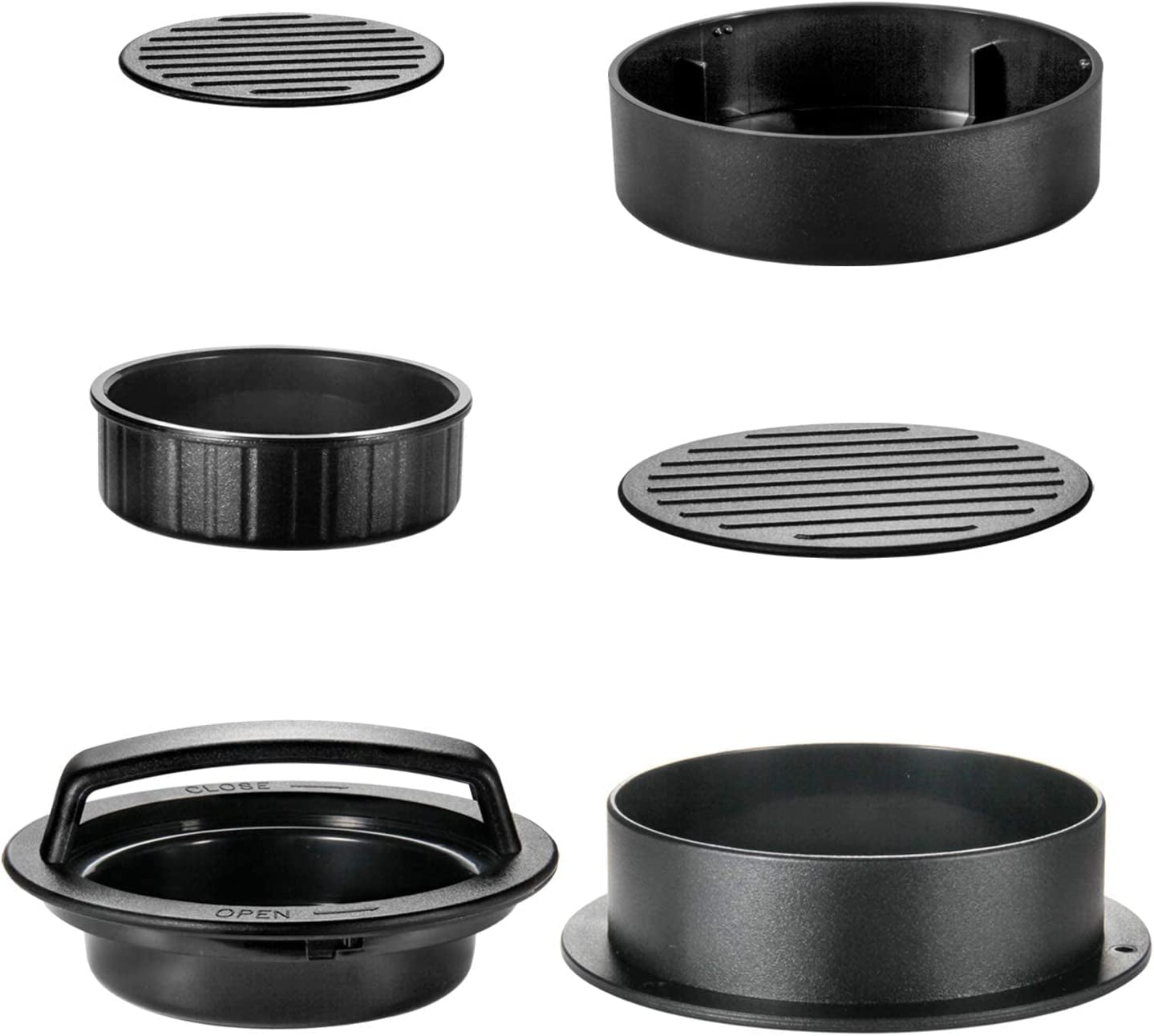 TAOUNOA Hamburger Press Patty Maker. 3 in 1 Non-Stick Burger Press with 100 Pcs Wax Paper for Making Delicious Burgers. Perfect Shaped Patties for Grilling and Cooking - Image 3