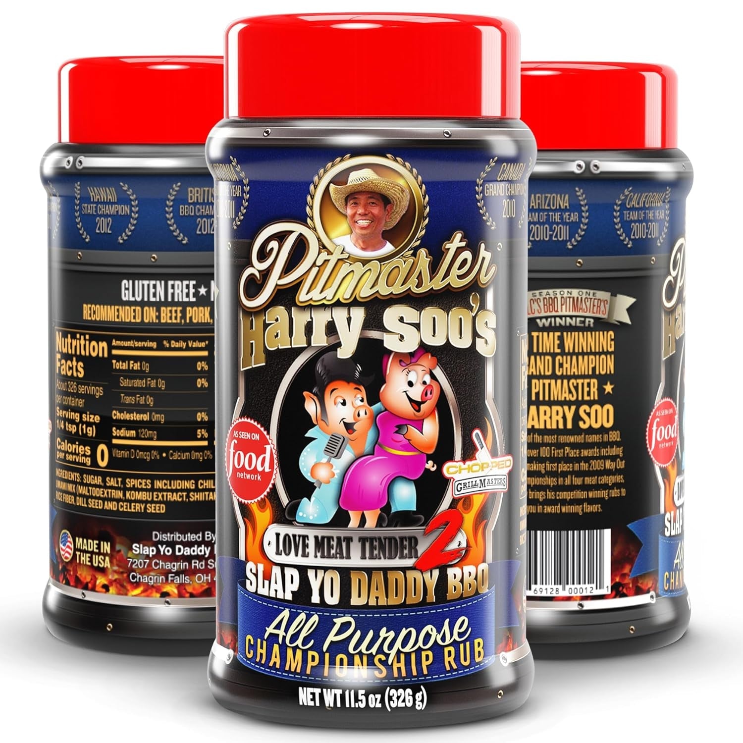 Slap Yo Daddy BBQ Rub Seasonings Love Meat Tender - Spices and Seasonings for Smoking Pork. Rib. Brisket - All Purpose Championship BBQ Seasoning from Harry Soo - No MSG. Gluten Free