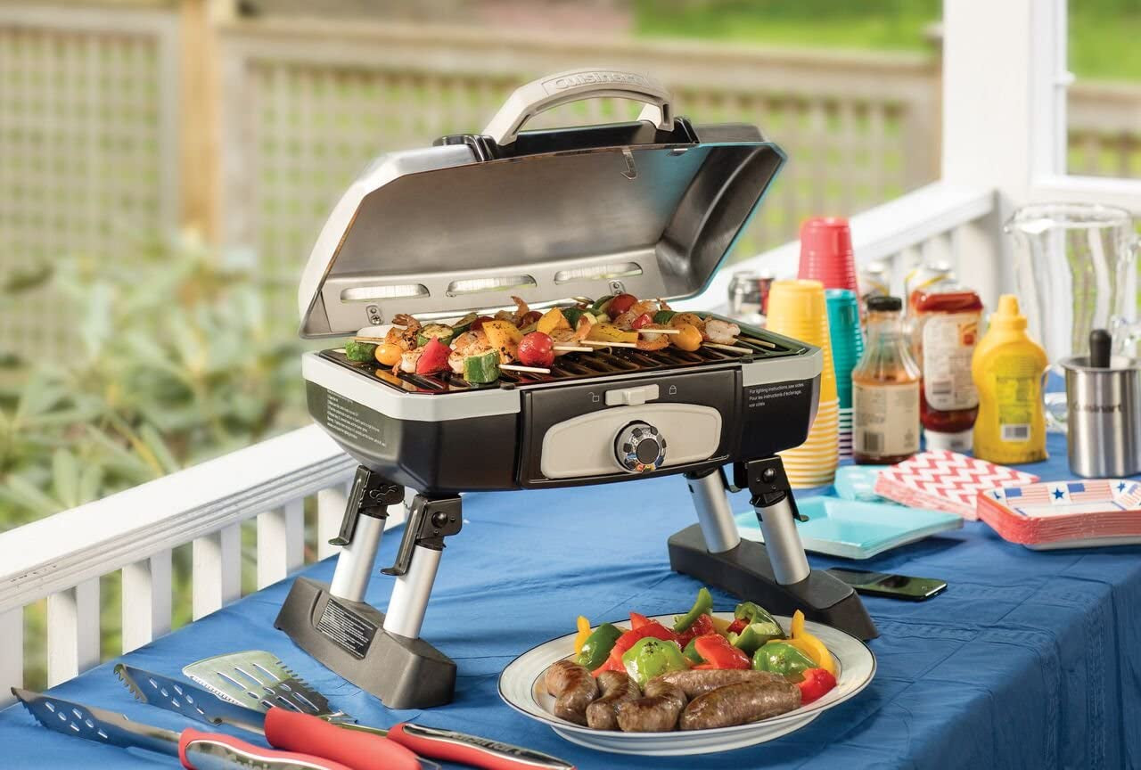 CGG-180TS Petit Gourmet Portable Tabletop Gas Grill. Stainless Steel - Image 4