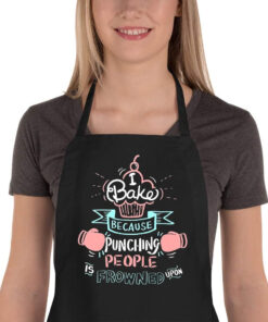 Funny Baking Aprons for Women Men. Cute Baking Gifts for Bakers. Kitchen Cooking Aprons with 2 Pockets - Birthday Housewarming Christmas Apron Gifts for Mom Wife Husband Sister Grandma