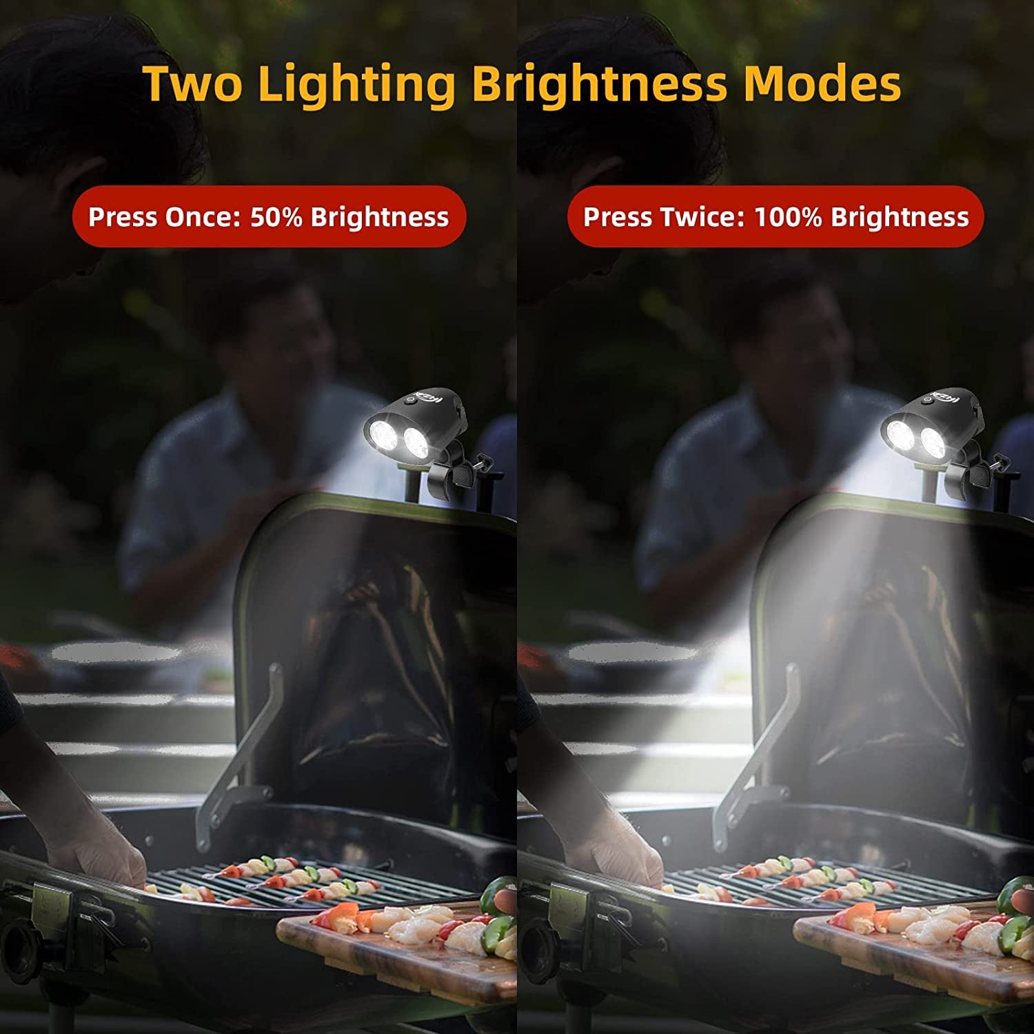 Grill Light BBQ Accessories: Grilling Gifts for Men Christmas Stocking Stuffers. Smoker Grilling Accessories for Outdoor Grill. BBQ Light with Two Brightness Settings. 3 Batteries Included - Image 2