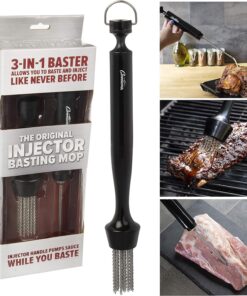 3-In-1 Barbecue Injector Basting Mop - Includes BBQ Chain Basting Brush & Meat Syringe to Baste. Marinate & Inject Food with Flavor - Grilling Accessory for Indoor Outdoor Use- Father'S Day BBQ Gift