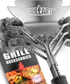 GRILLART Grill Brush and Scraper Bristle Free - Safe BBQ Brush for Grill -Stainless Grill Grate Cleaner - Safe Grill Accessories for Porcelain/Weber Gas/Charcoal Grill - Gifts for Grill Wizard/Men/Dad