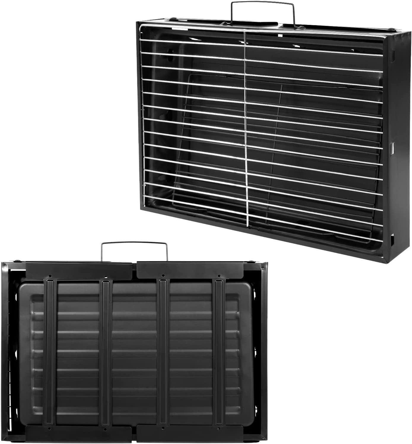 Uten Charcoal Grill. BBQ Grill Folding Portable Lightweight Smoker Grill. Barbecue Grill Small Desk Tabletop Outdoor Grill for Camping Picnics Garden Beach Party 17''X11.6''X 2.6'' - Image 5