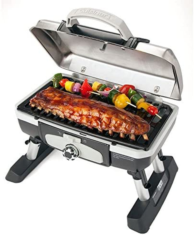 CGG-180TS Petit Gourmet Portable Tabletop Gas Grill. Stainless Steel - Image 2