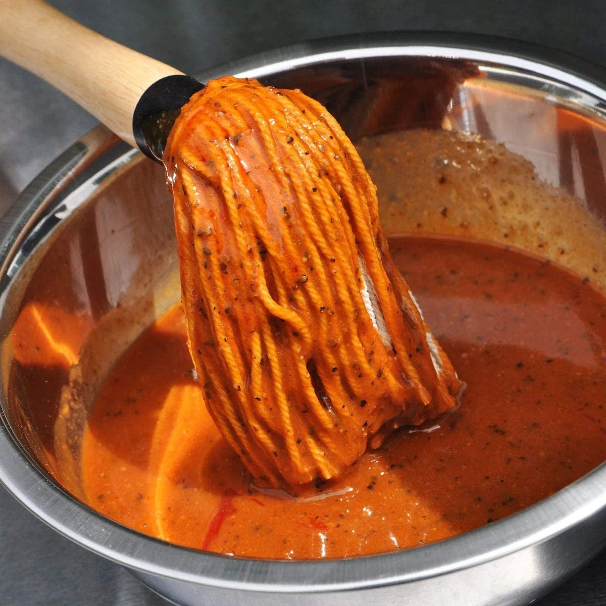 Hedume 2 Pack BBQ Basting Mop with 6 Extra Replacement Heads. Grill Basting Mop Wooden Long Handle Perfect for BBQ Grilling Smoking Steak (18.2 Inch) - Image 5