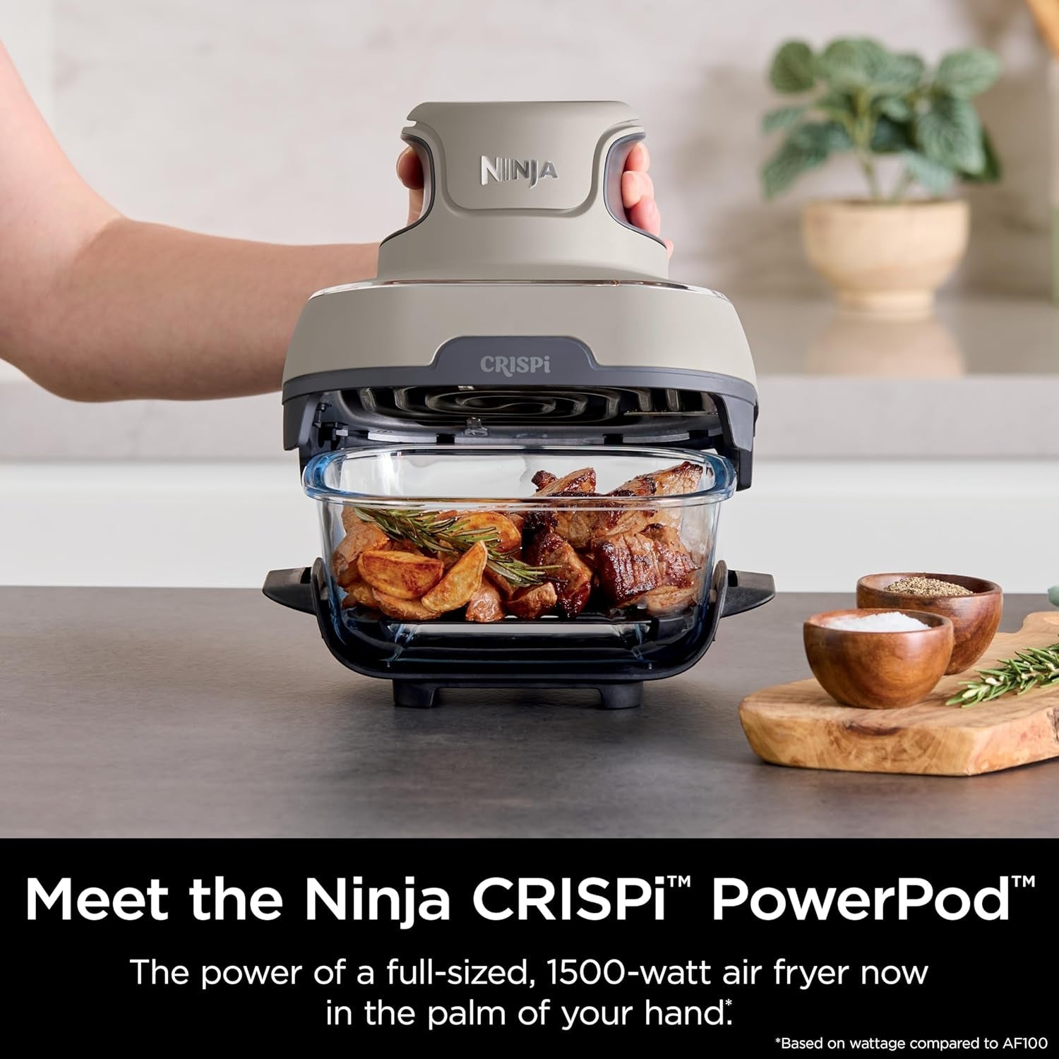 Ninja Crispi Air Fryer. Microwave. Freezer & Dishwasher Safe. Non Toxic Glass Portable Cooking System. 4 QT & 6 Cup Glass Containers with Storage Lids. Easy Meals. Air Fry. Bake. Stone. FN101ST - Image 3