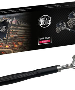 Commercial Grill Brush - 2 Headed Double Helix Coils. Bristle Free. 18 Long Handle. 3 in 1 Professional Barbecue Cleaner. Stainless Steel. All Grill Types.