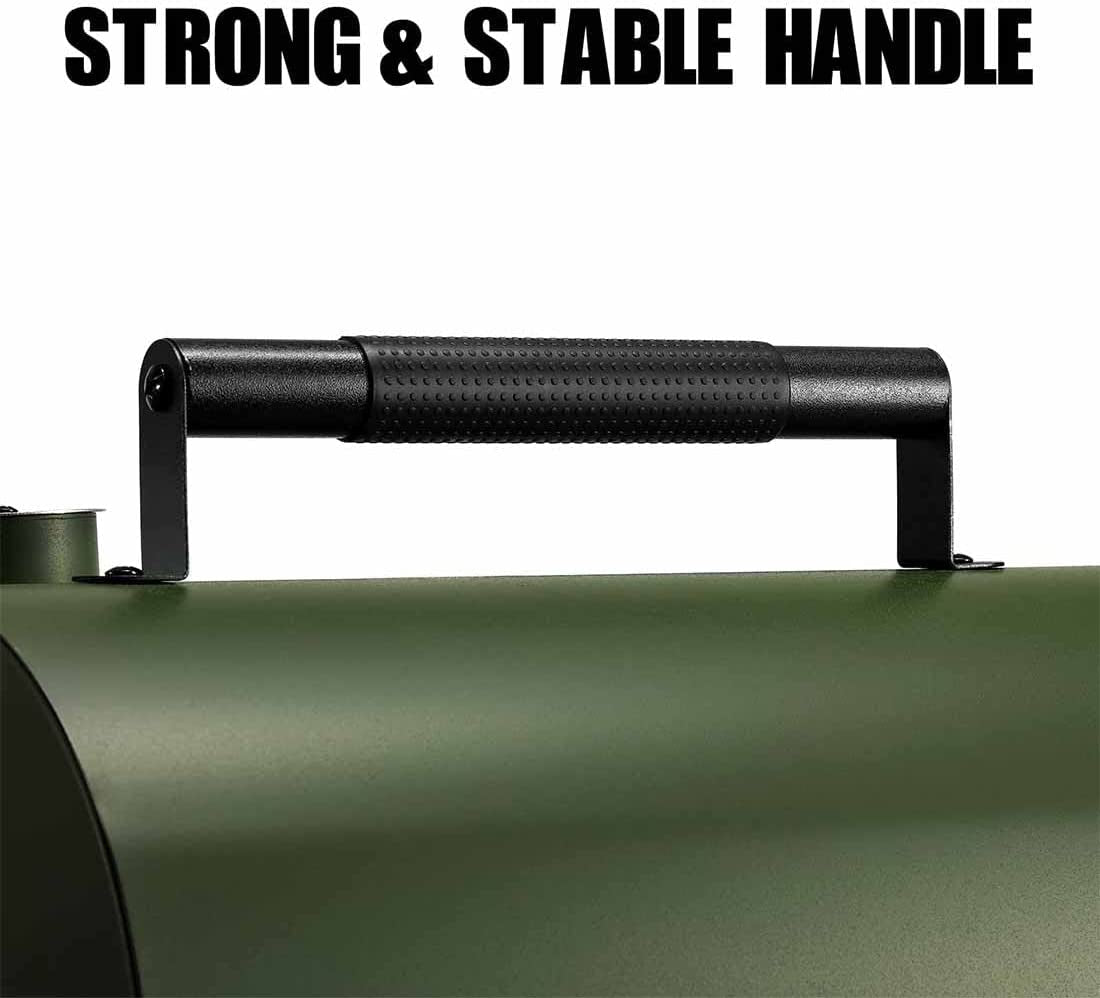 Adjustable Portable Charcoal Grill Multi-Functional Metal Small BBQ Smoker for Outdoor Hiking Picnic(Green) - Image 5