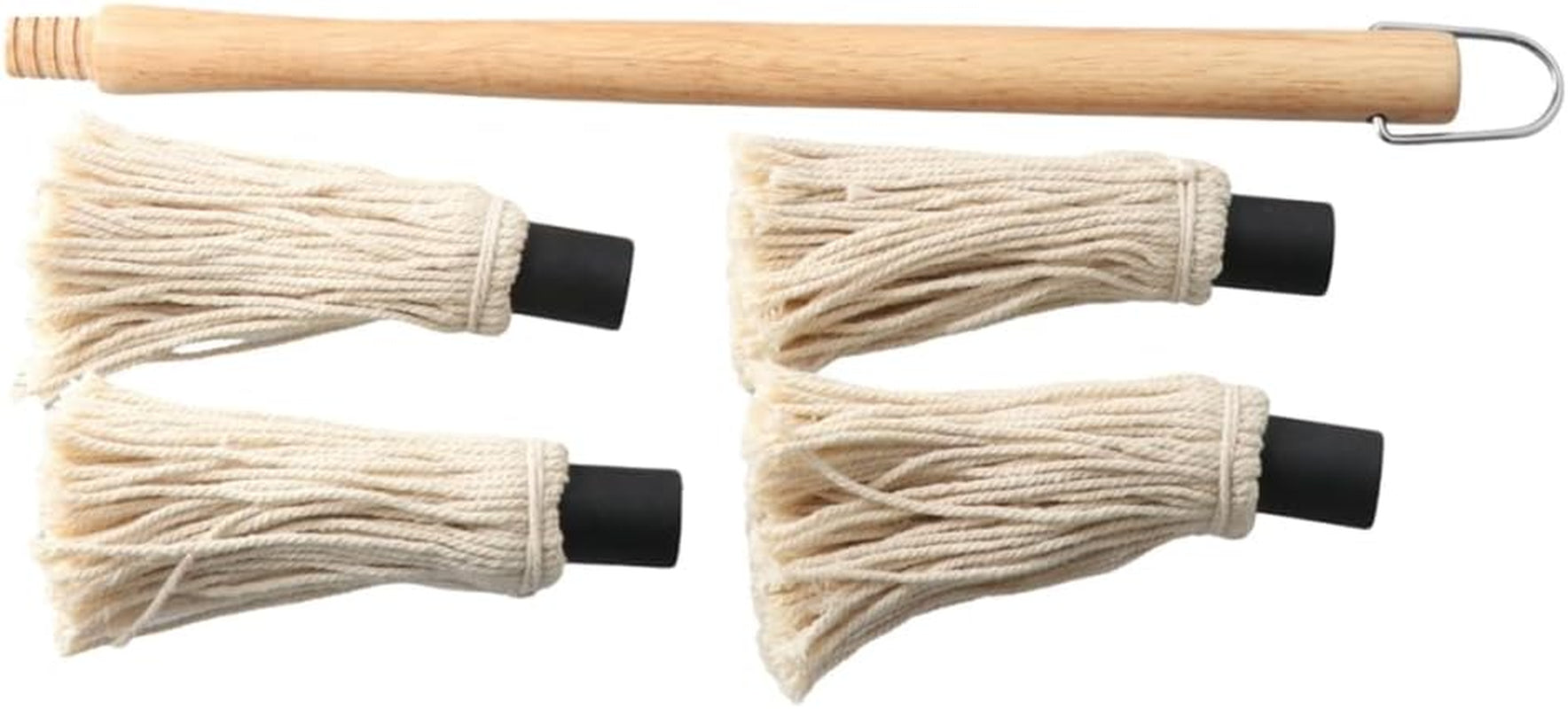 Wooden Long Handle BBQ Basting Mop with 4 Extra Replacement Heads. Barbecue Supplies Grill Basting Mop for BBQ Grilling Smoking Steak - Image 7